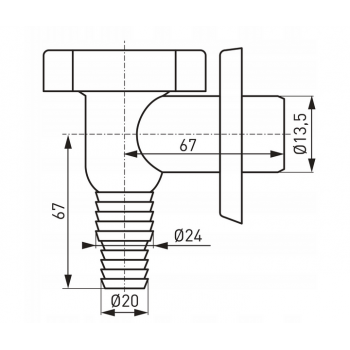 SYFON PRALKOWY CHROM DN32